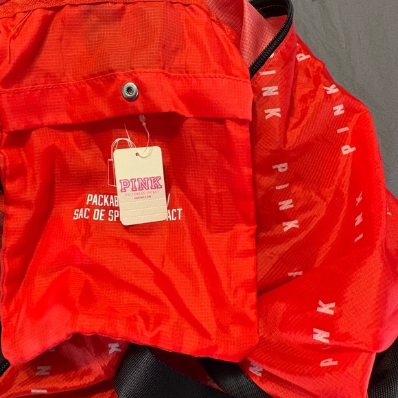 PINK Victoria's Secret Red and Black Travel Bag - Picture 4 of 6